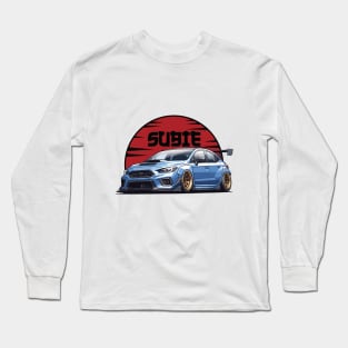 Impreza WRX STI Car Art - Subaru Stance Modified Sports Car Long Sleeve T-Shirt